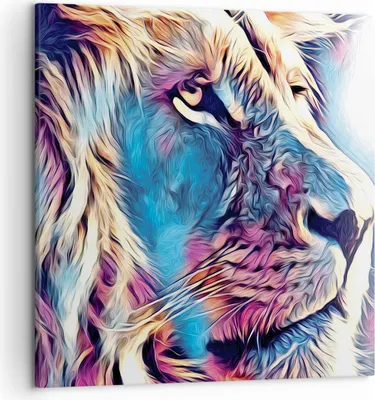 Produktbild von Bild auf Leinwand - Leinwandbild - Einteilig - Löwe Mähne Märchen - 50x50cm - Wand Bild - Wanddeko - Wandbilder - Leinwanddruck - Bilder - Wanddekoration - Leinwand bilder - Wandbild - AC50x50-4713