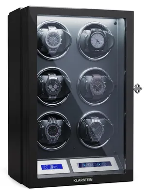 Zdjęcie produktu dla KlarsteinSarthe 6, rotomat do zegarków, 6 zegarków, 5 trybów, podświetlenie LED, pilot