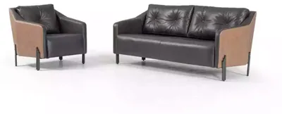 Produktbild von Sofagarnitur Dreisitzer Sessel Textilmöbel Arbeitszimmer Sitzgruppe Sofa