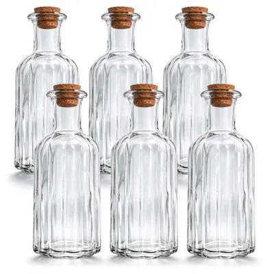 6 Glasflaschen 450 ml mit Korken, leere Flaschen