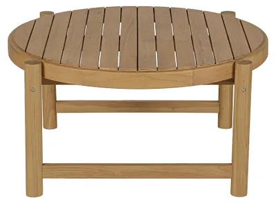 Produktbild von Miliboo - Runder niedriger Gartentisch aus massivem Teakholz D80 cm MOANA