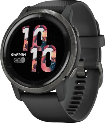 Productafbeelding van Garmin Fitness Horloge Venu®2 Zwart/Grijs met Siliconen band 010-02430-11