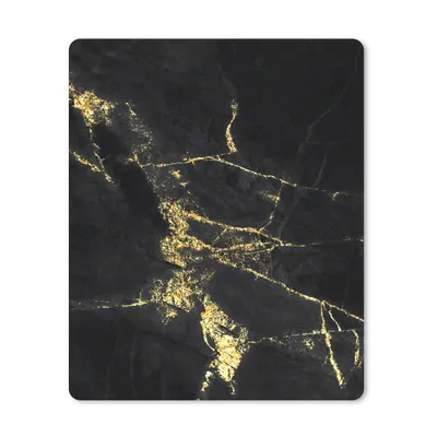 Produktbild von MuchoWow® Mauspad Mousepad Marmor - Schwarz - Gold - Luxus 19x23 cm - Mousepads - Maus Mat - Pad - Mausunterlage - Mauspads - Spielen