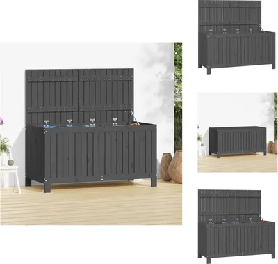Obrázek produktu pro vidaXL Zahradní truhla šedá 121x55x64 cm z masivního borovicového dřeva - Zahradní truhly