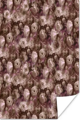 Produktbild von MuchoWow® Poster Blumen - Rosen - Ölfarbe 40x60 cm - Plakate für die Wand - Poster Babyzimmer