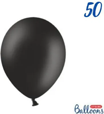 Zdjęcie produktu dla Balony lateksowe Strong, Czarne, Pastel Black, 30cm, 50 szt.