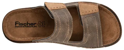 Produktbild von Fischer Herren Pantolette Riemen mit Klett abgesetzte Grifffläche 566662, Größe:44 EU, Farbe:Braun