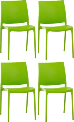 Produktbild von CLP 4er Set Stapelstühle Maya bis zu 180 kg belastbar grün