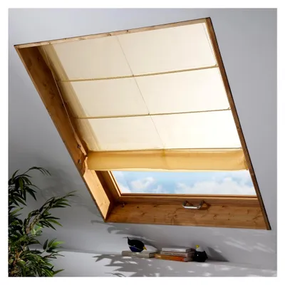 Produktbild von Raffrollo für Dachfenster | B 120 x H 170 cm | lichtdurchlässig | weiß