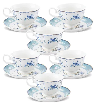 Produktbild von Elzusha – Elegantes Porzellantassen- und Untertassenset, 6 Stück