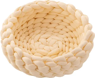 Produktbild von Katzenbett waschbar Polyester-Stricken Hundebett - Katzenschlafplatz für Katzen und kleine Hunde, Katzenkissen rund Kuschelbett Größe in 40x40 cm, beige