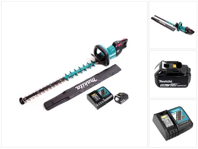 Zdjęcie produktu dla Makita DUH 751 RT1 akumulatorowe nożyce do żywopłotu 18V 75 cm bezszczotkowe + 1x akumulator 5.0Ah + ładowarka