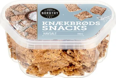 Produktbild von Nordthy Knækbrødssnacks Havsalt 190g - Knäckebrot Snacks mit Meersalz