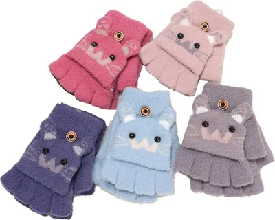 Produktbild von Kinder fingerlose Strickfäustlinge Halbfingerfäustlinge