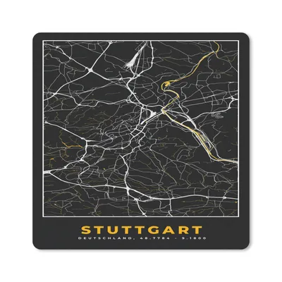 Produktbild von MuchoWow® Mauspad Mousepad Stuttgart - Gold - Karte - Stadtplan - Deutschland 30x30 cm - Mousepads - Maus Mat - Pad - Mausunterlage - Gaming
