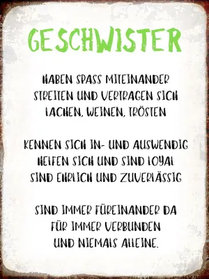 Produktbild von vianmo Holzschild 40x30 cm Geschwister füreinander da