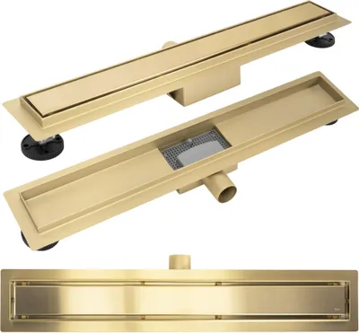 Produktbild von Bodenablauf / Linienablauf REA NEOX 70 Brush Gold