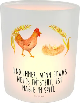 Produktbild von Mr. & Mrs. Panda glas kerzenhalter Huhn Stolz - Transparent - Geschenk, Hahn, Bauernhof, Teelichthalter, Windlicht, Hof, Outdoor, Hühner, Terrasse, Schwangerschaft