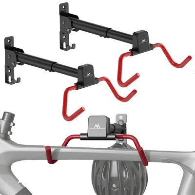 Produktbild von 2x Maclean Fahrradhalterung / Wandhalterung horizontal Stahl max. Belastbarkeit 30 kg Winkelverstellbar MC-172