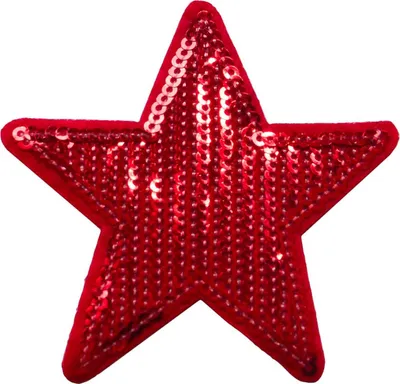 Produktbild von 1 Pailletten Aufbügler Aufnäher Stern  75mm, rot