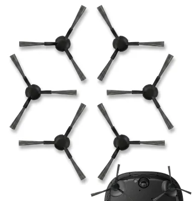 6er-Set Seitenbürsten für Dreame L40 Ultra, Silikon, schwarz