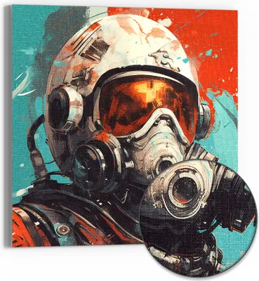 Produktbild von DEQOART Hybrid Leinwand Bild 30x30 cm 'Kosmische Reflexion' Wandbild Glas flach modern