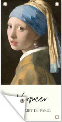 Produktbild von MuchoWow® 80x160 cm Outdoor-Poster Gartendeko Sichtschutz Garten Poster für den Garten  Das Mädchen mit dem Perlenohrring - Vermeer