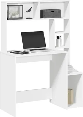 Obrázek produktu pro Maison Exclusive – psací stůl s policí, bílý, 100 x 45 x 140 cm, dřevěný materiál