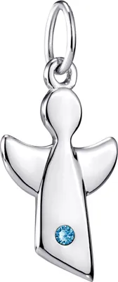 Produktbild von MATERIA Kinder Anhänger Schutzengel März Geburtsstein türkis Kinderkette 925 Silber KA-459-türkis