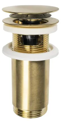 Image de Garniture d?écoulement pour lavabo 5/4", clic-clac, grand bouchon, max 80mm, or mat