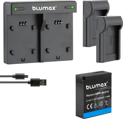 Produktbild von 1x Akku + Lader für Panasonic DMW-BLG10 DMW-BLG10E  DC-GX9 DMC-GX7 1025 mAh