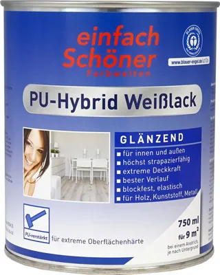 Produktbild von einfach Schöner PolyurethanHybrid Weisslack glänzend, 750 ml