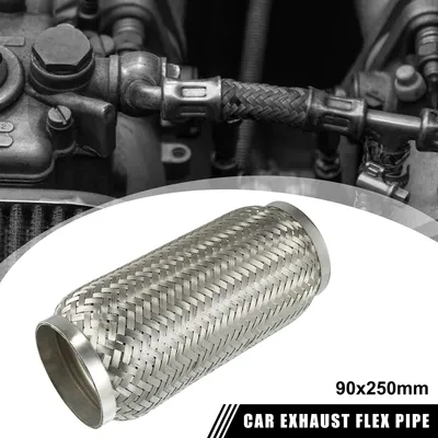 Image de 3.5"x9"x9.84" Voiture Échappement Flexible Tuyau Universel Inox Acier