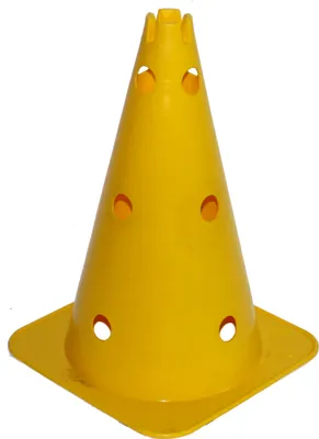 Produktbild von Grevinga® Markierungskegel mit Lochung oben und seitlich | 37 cm (GELB)