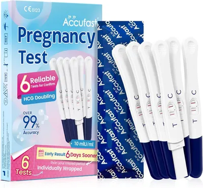 Produktbild von Schnelltest 6 x Schwangerschaftstest, Schwangerschaftstest, Frühschwangerschaftstest, Schwangerschaftsschnelltest, HCG-Testempfindlichkeit von 10 mIU,