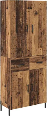 Obrázek produktu pro Vysoký bufet Staré dřevo 69,5 x 34 x 180 cm kompozitní dřevo