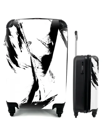 Produktbild von MuchoWow® Koffer Handgepäck Trolley Rollkoffer Kleine Reisekoffer mit 4 Rollen - Farbe - Schwarz - Abstrakt - Cabin Size < 55x40x23 cm & 55x40x20 cm - Fotokoffer - Kabinenkoffer - Boardgepäck - Reise-Box - Reisekoffer - Reisegepäck - Koffer mit Bild - Trolley für Kinder