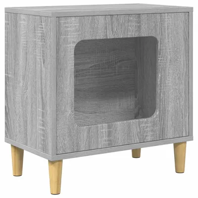 Obrázek produktu pro vidaXL Kočičí bouda Sonoma, šedá, 51 x 30 x 52 cm, dřevotříska