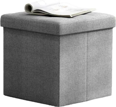 Produktbild von Aufbewahrungsbank – Ottomane mit Stauraum – 22 l – 30 x 30 x 30 cm – hellgrau