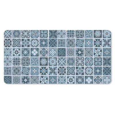 Produktbild von MuchoWow® Mauspad Mousepad Blumen - Blau - Muster - Figuren 60x30 cm - Mousepads - Maus Mat - Pad - Mausunterlage - Nachhaltig