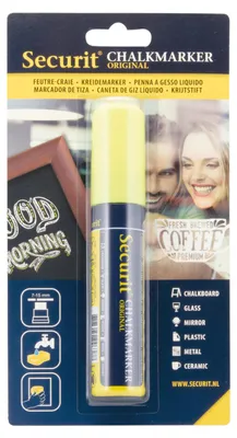 Produktbild von Securit® Original Kreidemarker mit Block-Spitze in Gelb - Kreidestifte
