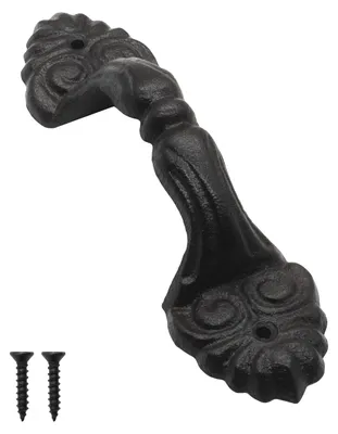 Zdjęcie produktu dla Klamka do drzwi - styl vintage, czarna, 210 x 44 mm