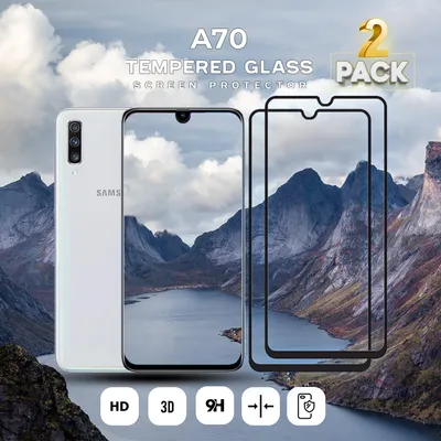 Zdjęcie produktu dla 2-pak Samsung Galaxy A70 - Szkło hartowane 9H - Wysokiej jakości osłona ekranu 3D
