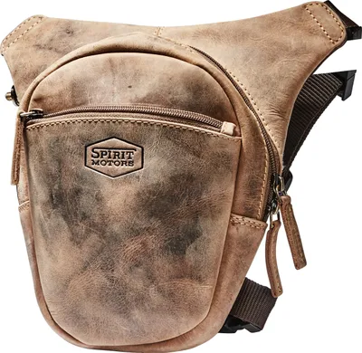 Produktbild von Spirit Motors Vintage Biker-Legbag Braun, Gewachstes Rindleder, 4 Kartenfächer