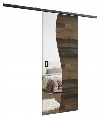 Produktbild von KIER FURNITURE Schiebetür Komplettset FALA Sliding Door, Raumteiler Schiebetür Alter Stil 86x205x1,6 cm