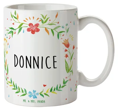Produktbild von Mr. & Mrs. Panda Keramiktasse Donnice - Geschenk, Becher, Tasse, Trinkbecher, Teetasse, Kaffeepott, Kaffeetasse