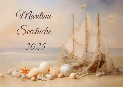 Produktbild von raxxa Premium-Monatskalender Maritime Seestücke 2025 DIN-A4 quer