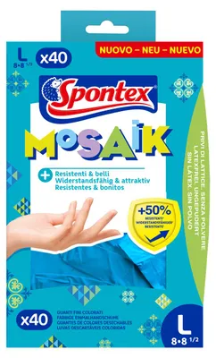 Immagine prodotto di Spontex 12979078 Spontex Einmalhandschuhe Mosaik 40er Pack Gr. 8