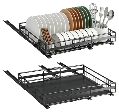 Produktbild von Set aus 2 ausziehbaren Küchenschubladen, Organizer für Küchenschränke