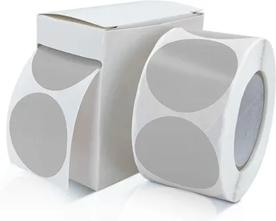 Image de Autocollants ronds adhésifs, diamètre 38 mm, 500 pièces, couleur grise, pour l'organisation